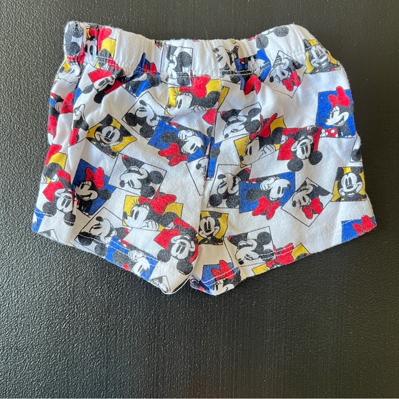 Disney Baby Mickey & Minnie Graphic Shorts Multicolor Elastic Waist Size 12M - Picture 2 of 4